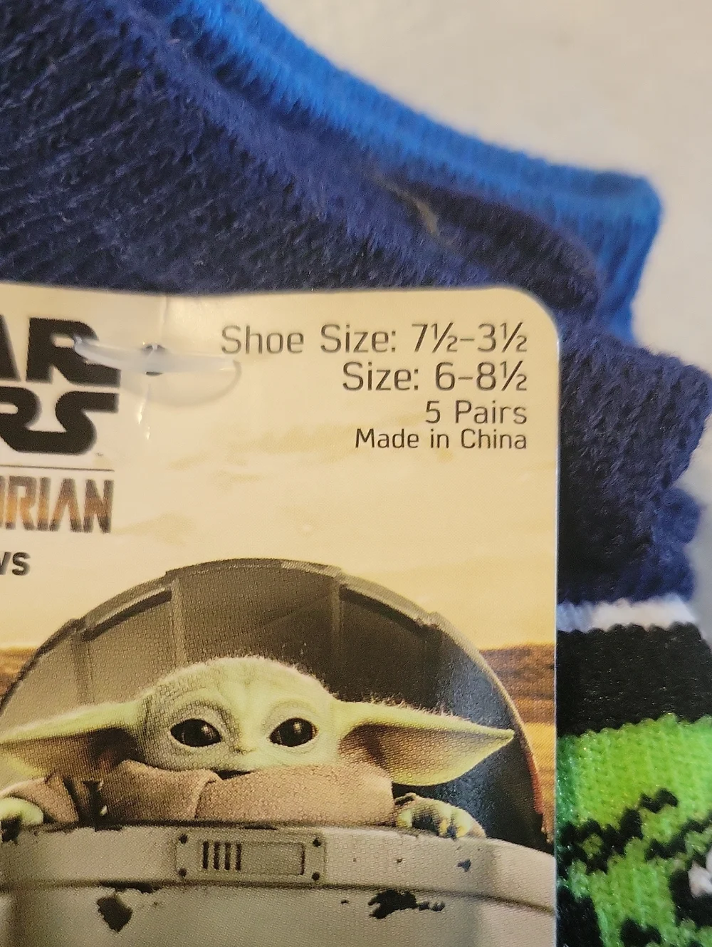 5 Pk Disney Star Wars Mandalorian No-Show Grogu Baby Yoda Kid's Socks 6-8 1/2